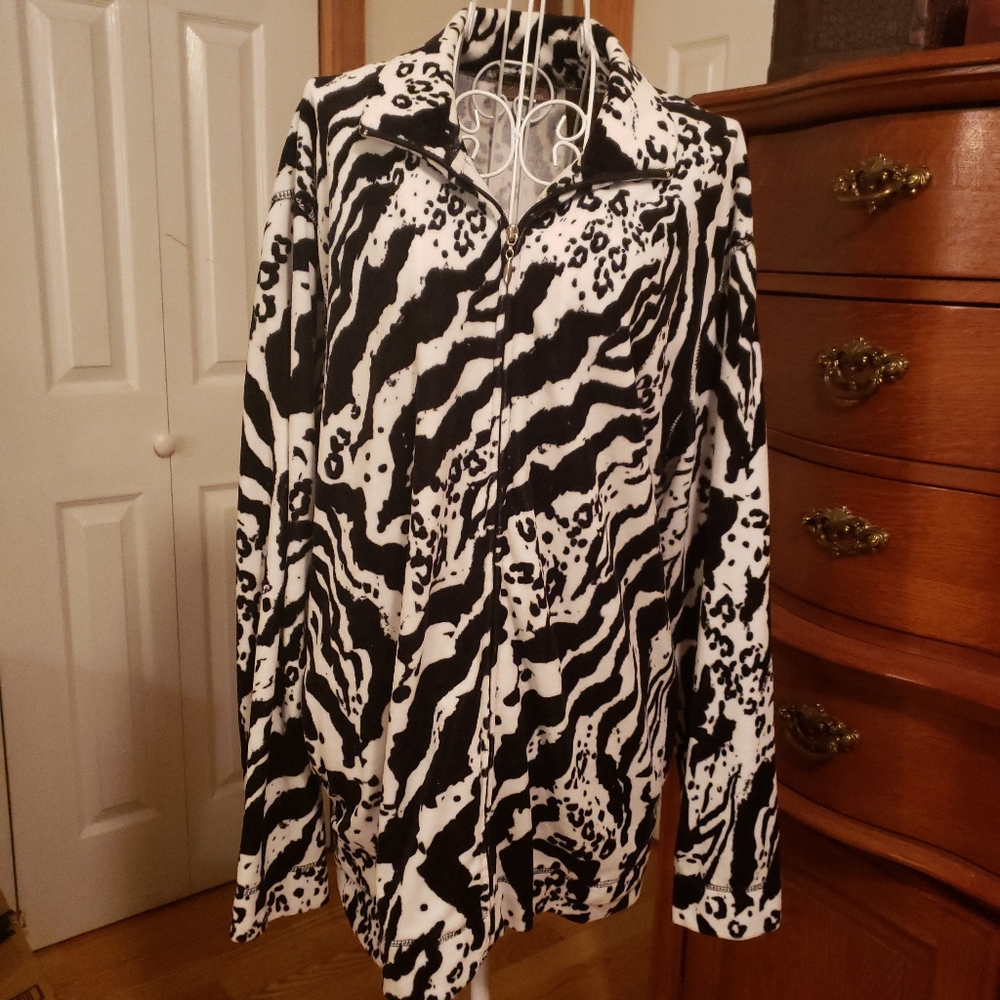 Black and White Velour Jacket